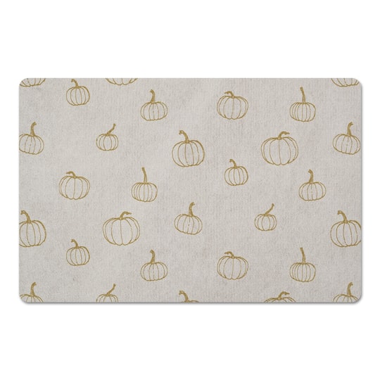 Mustard Yellow Mini Pumpkin Pattern Floor Mat